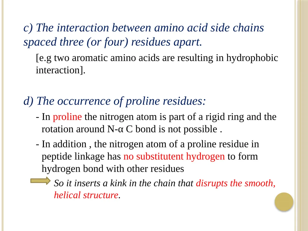 Chapter 3: Proteins Protein Biochemistry (BCH 303) - slide 32 of 107