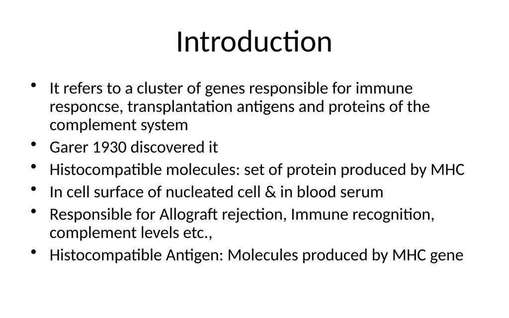 MHC Major Histocompatibility Complex Unit III - slide 2 of 19