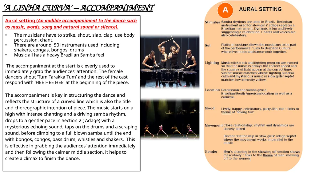 ‘A LINHA CURVA’ Revision Sheets Costume - slide 8 of 11