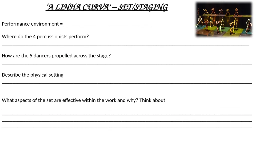 ‘A LINHA CURVA’ Revision Sheets Costume - slide 7 of 11