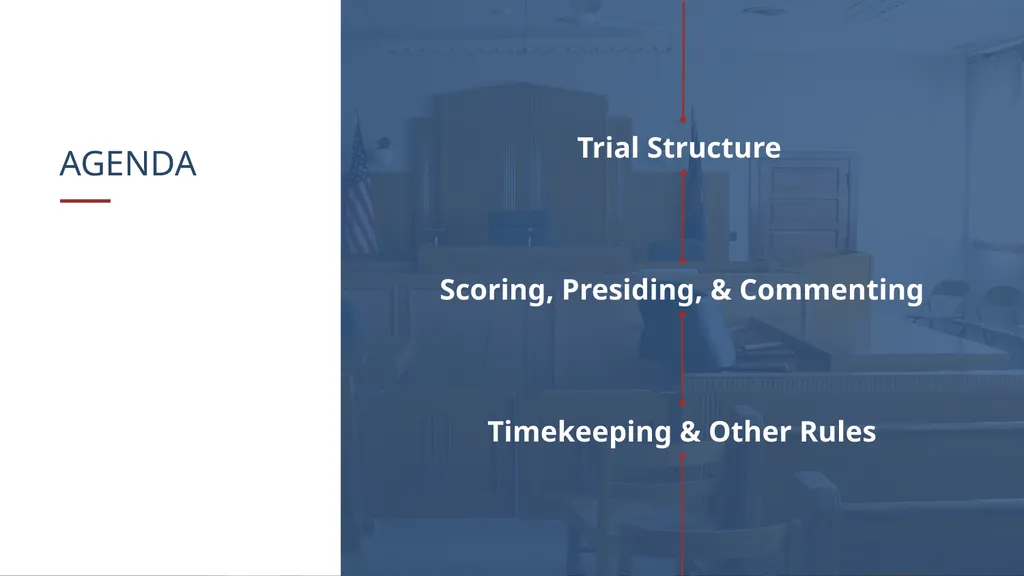 AGENDA Trial Structure Timekeeping & Other Rules - slide 2 of 34