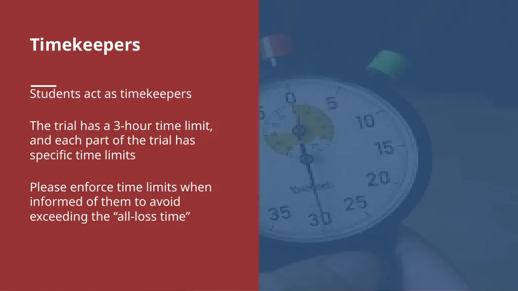 AGENDA Trial Structure Timekeeping & Other Rules - slide 30 of 34