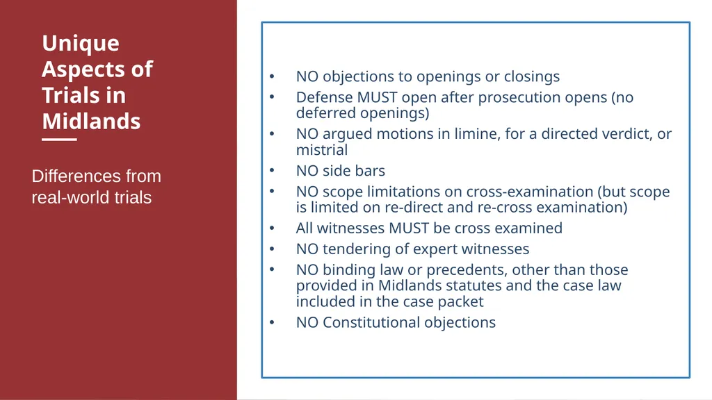 AGENDA Trial Structure Timekeeping & Other Rules - slide 10 of 34