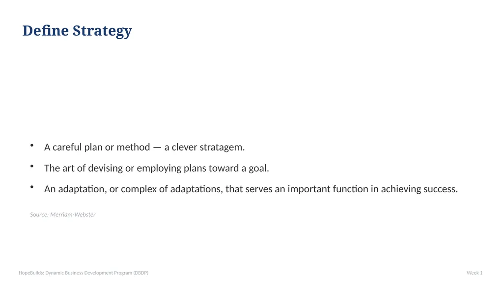 WEEK 1 — The VSI Model: Vision, Strategy, - slide 16 of 35