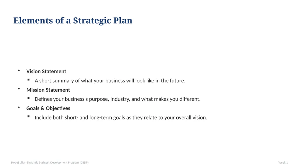 WEEK 1 — The VSI Model: Vision, Strategy, - slide 19 of 35