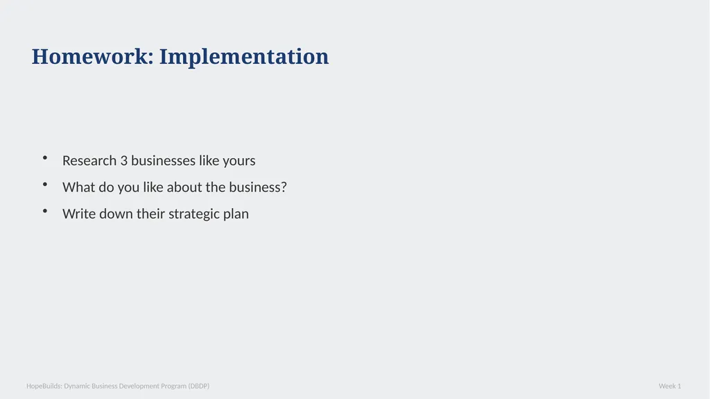 WEEK 1 — The VSI Model: Vision, Strategy, - slide 33 of 35
