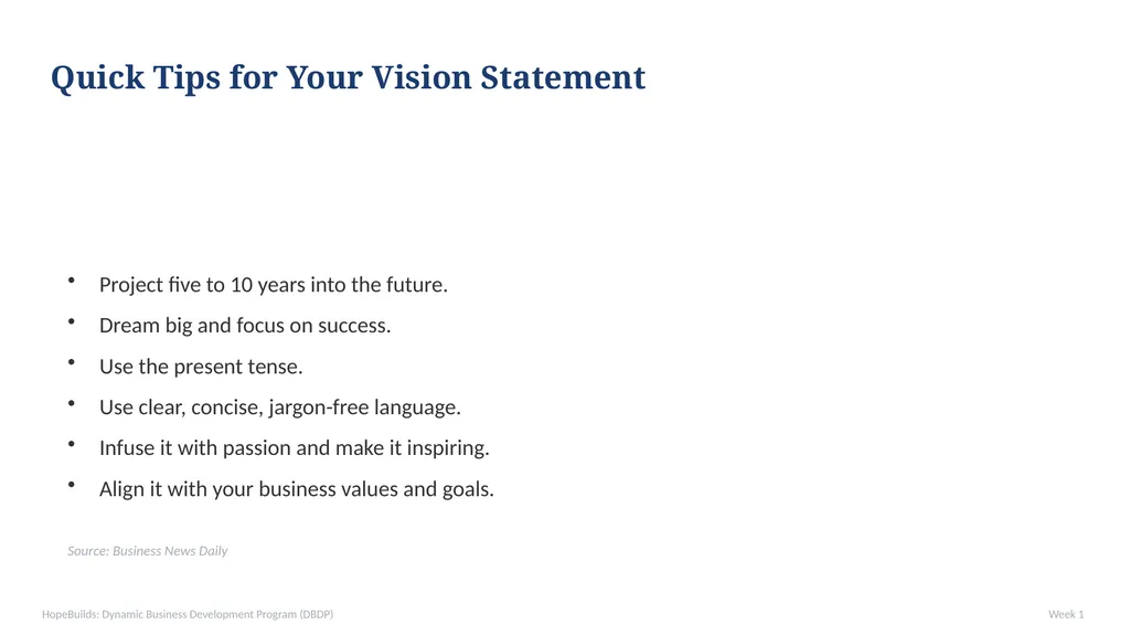 WEEK 1 — The VSI Model: Vision, Strategy, - slide 13 of 35