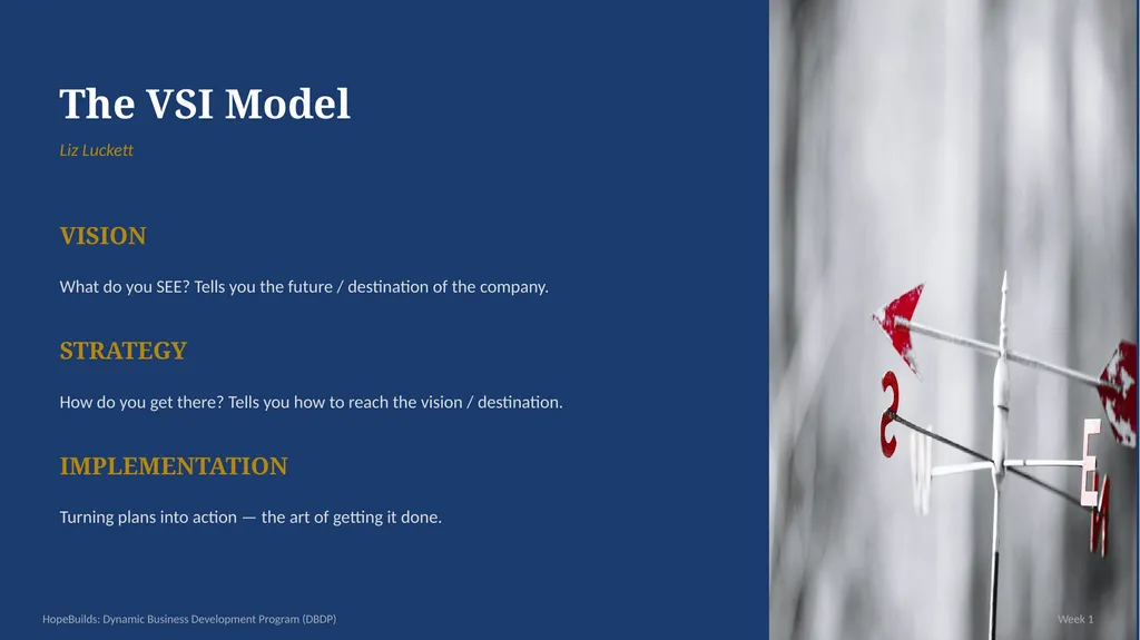 WEEK 1 — The VSI Model: Vision, Strategy, - slide 6 of 35