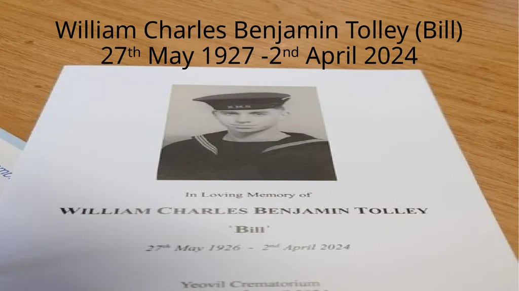 William Charles Benjamin Tolley (Bill) 27th May - slide 1 of 12