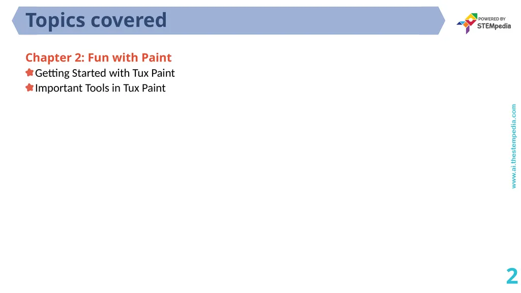Session 5 Tux Paint Tools Basics 1 Chapter 2: Fun - slide 2 of 9