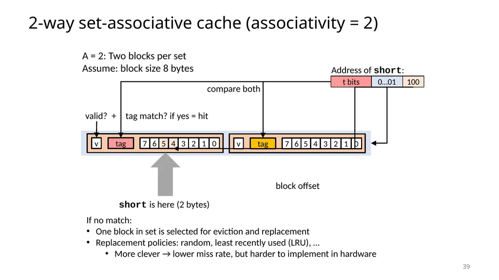 Lecture 12 Cache Memories CS213 – Intro to - slide 39 of 57