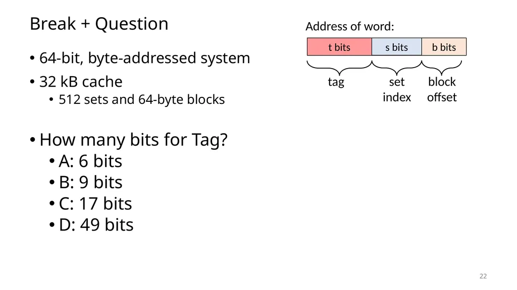 Lecture 12 Cache Memories CS213 – Intro to - slide 22 of 57