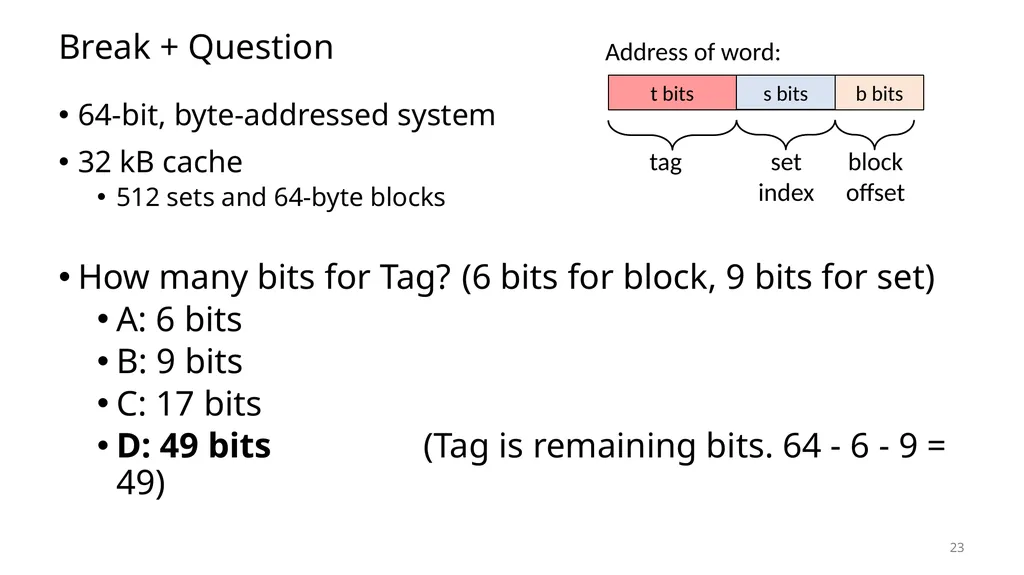 Lecture 12 Cache Memories CS213 – Intro to - slide 23 of 57