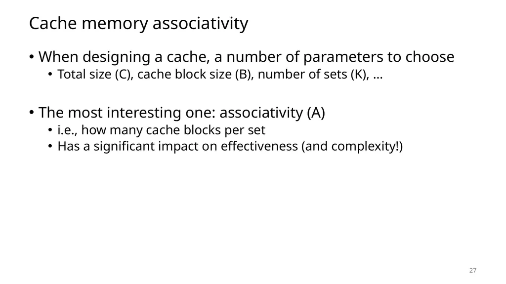 Lecture 12 Cache Memories CS213 – Intro to - slide 27 of 57