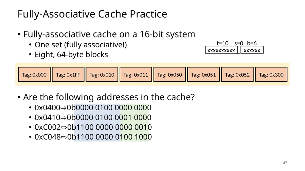 Lecture 12 Cache Memories CS213 – Intro to - slide 47 of 57