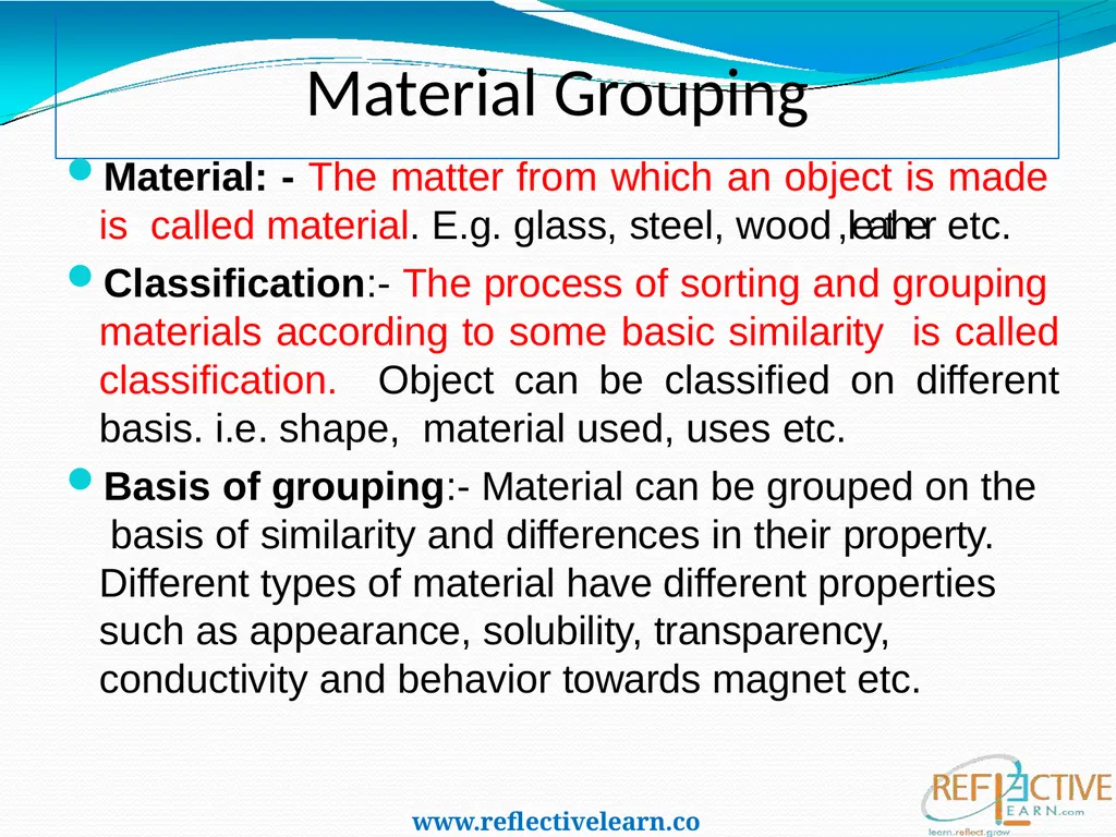 SORTING OF MATERIALS INTO GROUPS CLASS 6 SCIENCE - slide 4 of 15