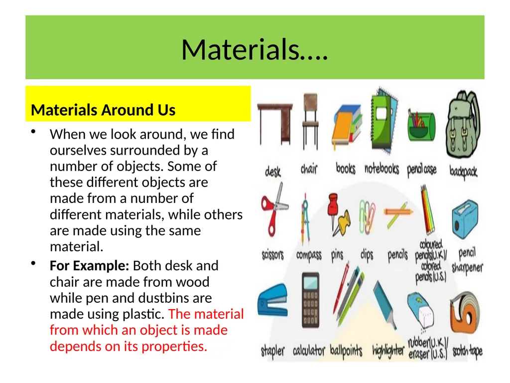 SORTING OF MATERIALS INTO GROUPS CLASS 6 SCIENCE - slide 2 of 15
