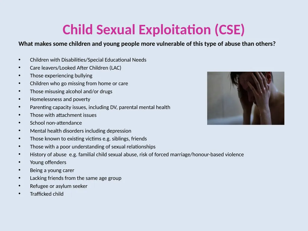 Child Sexual Exploitation (CSE): Briefing for the - slide 3 of 13