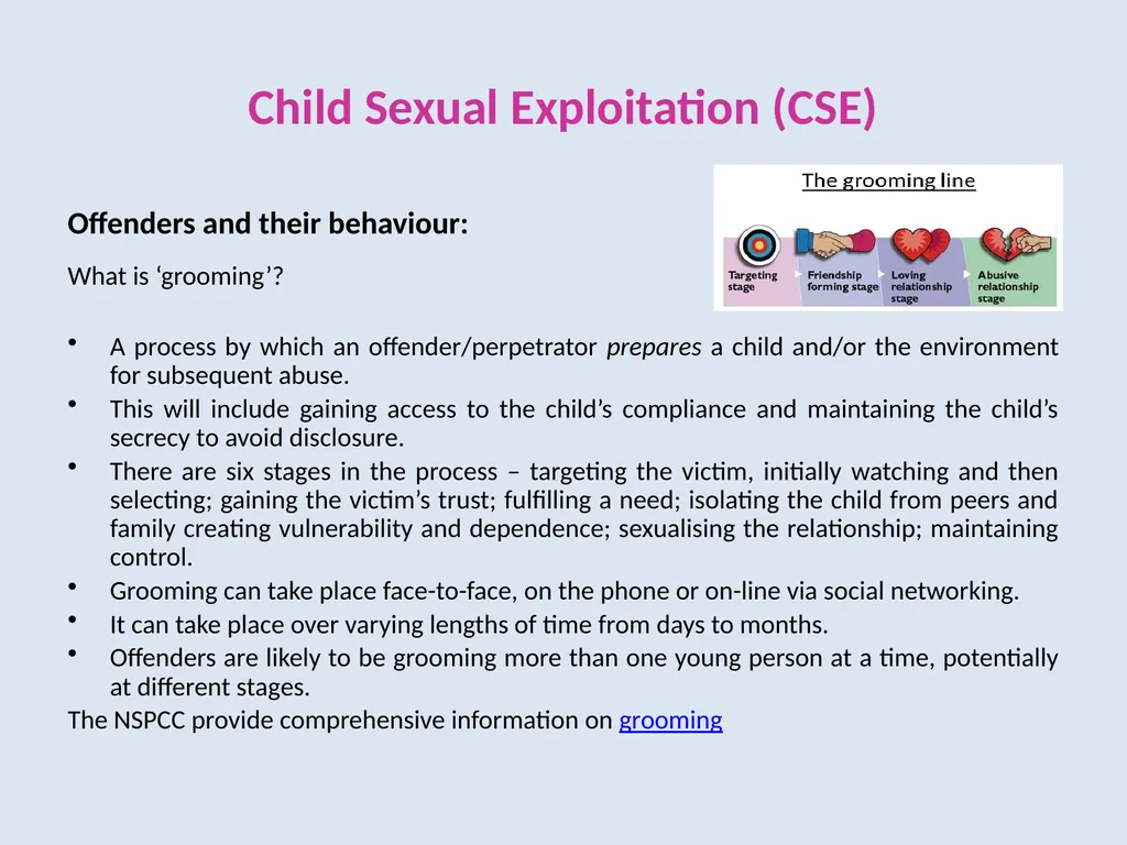 Child Sexual Exploitation (CSE): Briefing for the - slide 4 of 13