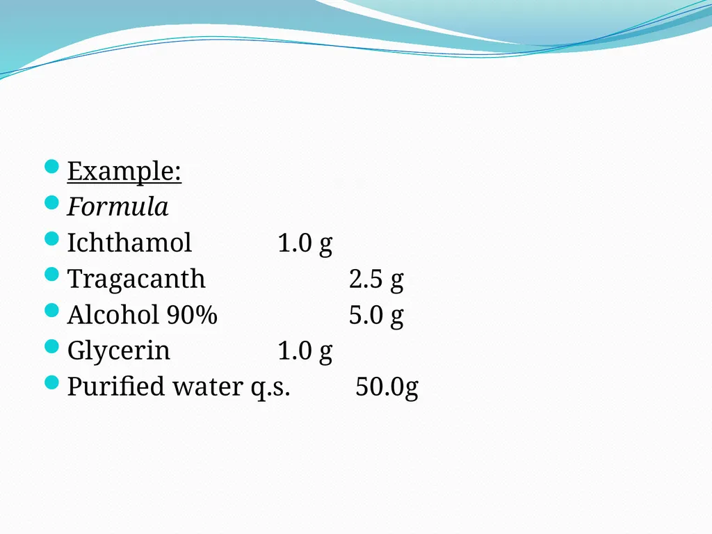 SEMISOLID DOSAGE FORMS - Ointments, Pastes, - slide 82 of 96