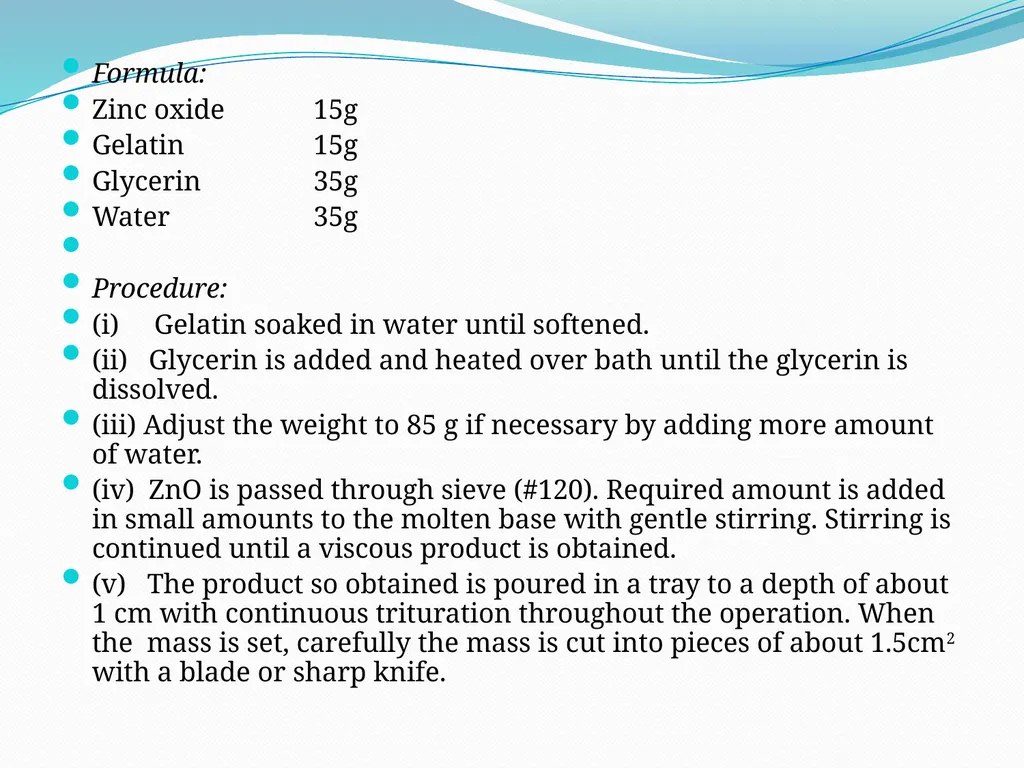 SEMISOLID DOSAGE FORMS - Ointments, Pastes, - slide 88 of 96