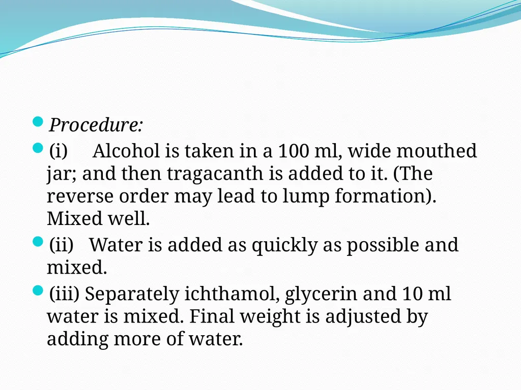 SEMISOLID DOSAGE FORMS - Ointments, Pastes, - slide 83 of 96