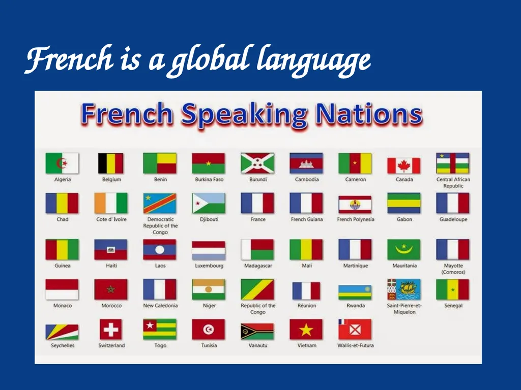 Why Learn French? French is a global language - slide 4 of 55