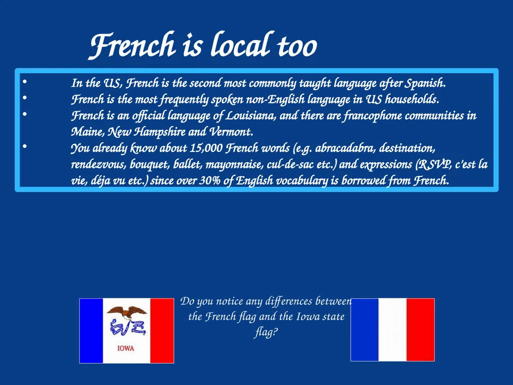 Why Learn French? French is a global language - slide 8 of 55