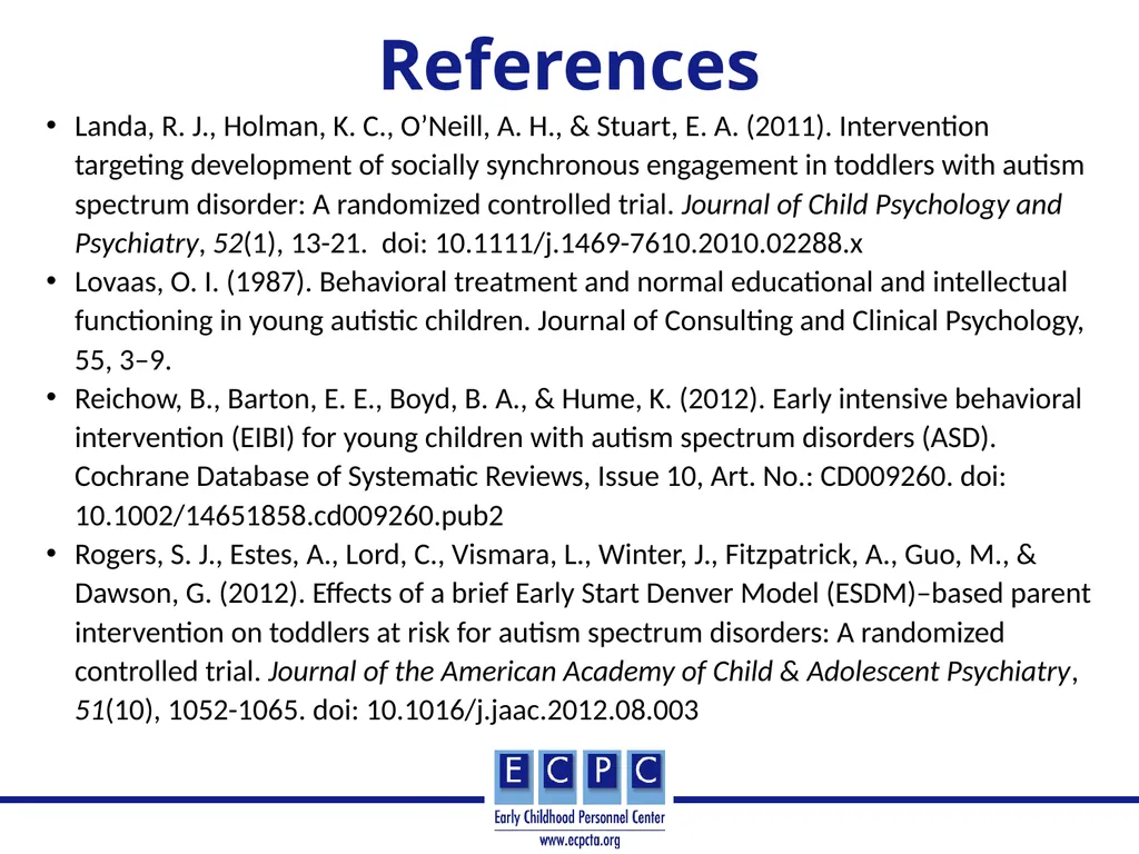 Addressing Autism in Early Intervention Practice - slide 50 of 53