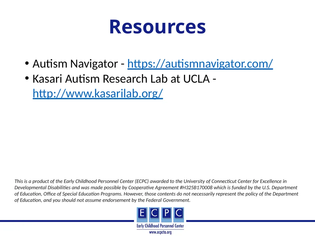 Addressing Autism in Early Intervention Practice - slide 53 of 53