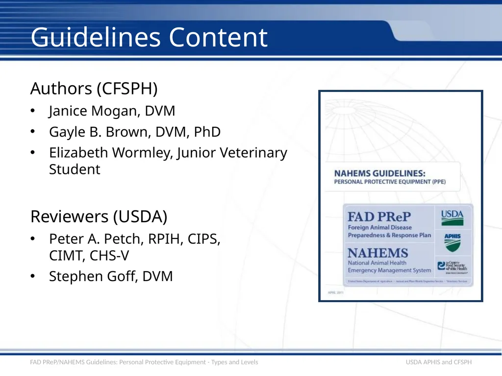 Personal Protective Equipment Types and Levels - slide 23 of 24