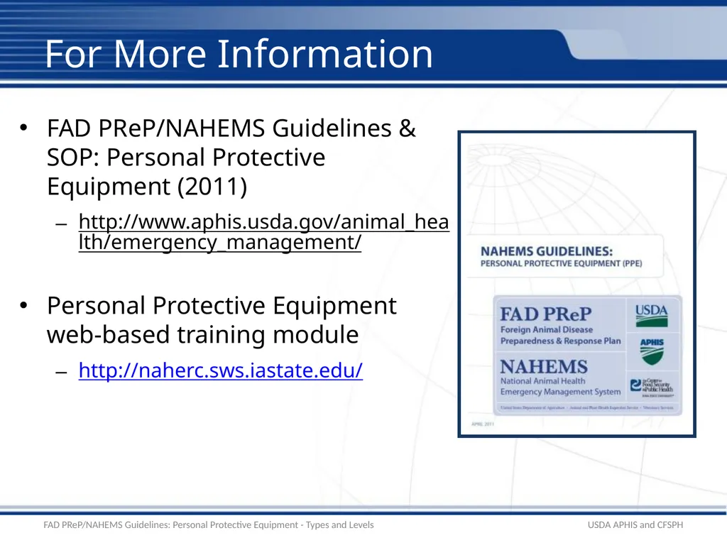 Personal Protective Equipment Types and Levels - slide 22 of 24