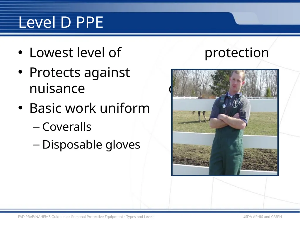 Personal Protective Equipment Types and Levels - slide 18 of 24