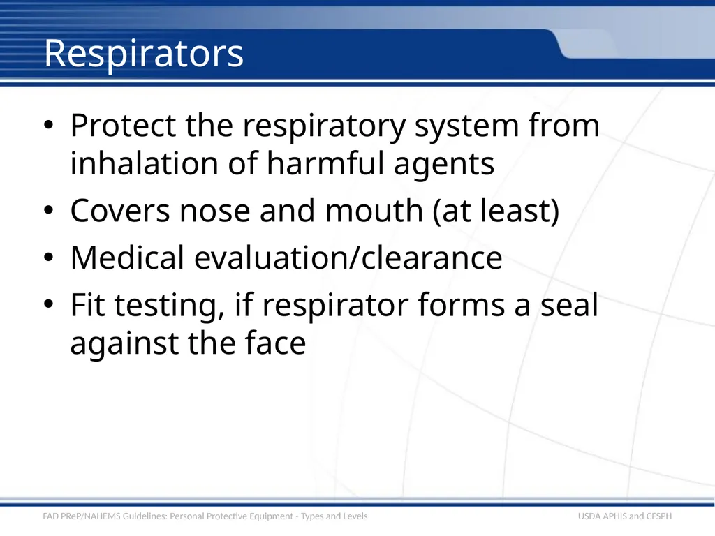 Personal Protective Equipment Types and Levels - slide 4 of 24