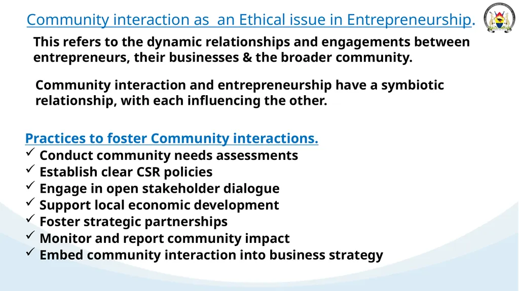 ETHICAL ISSUES IN ENTREPRENERSHIP Ethical issues - slide 8 of 14