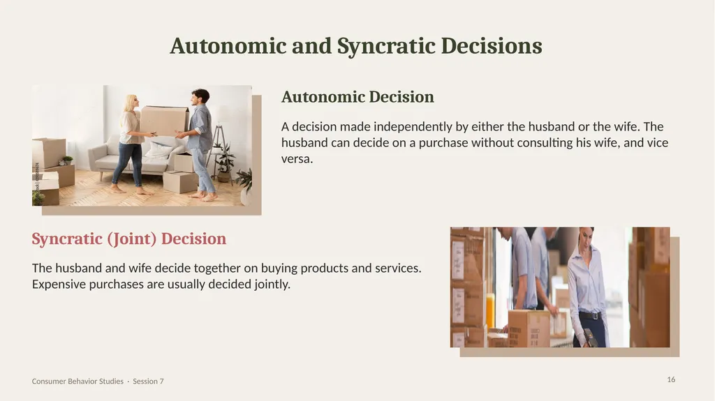 SESSION 7 · CONSUMER BEHAVIOR STUDIES Family and - slide 16 of 28