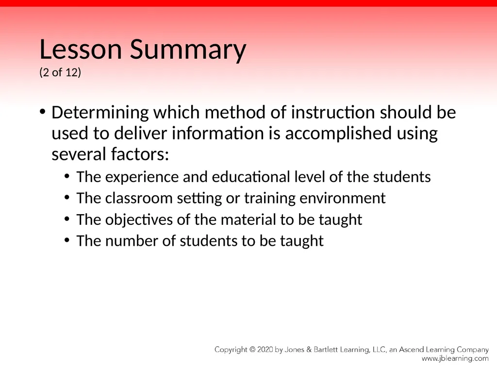 Chapter 3 Methods of Instruction Objectives (1 of - slide 136 of 146