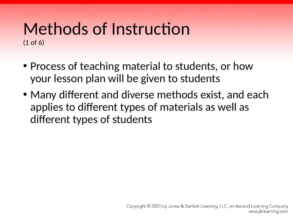 Chapter 3 Methods of Instruction Objectives (1 of - slide 6 of 146