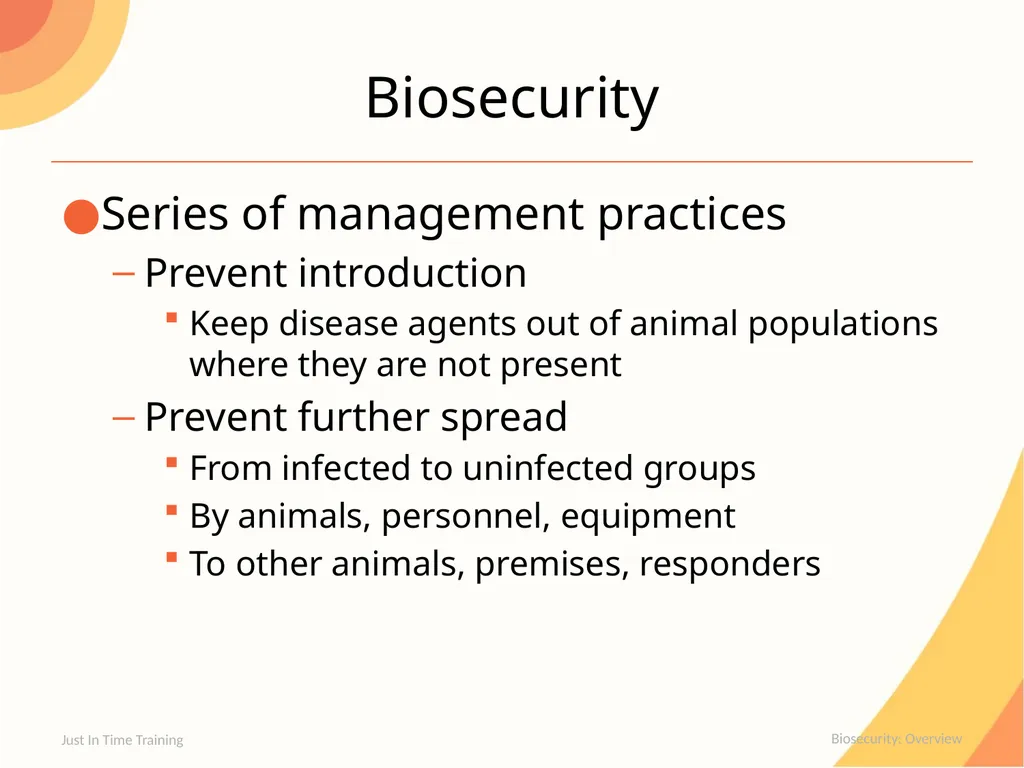 Biosecurity Overview Biosecurity Series of - slide 2 of 20