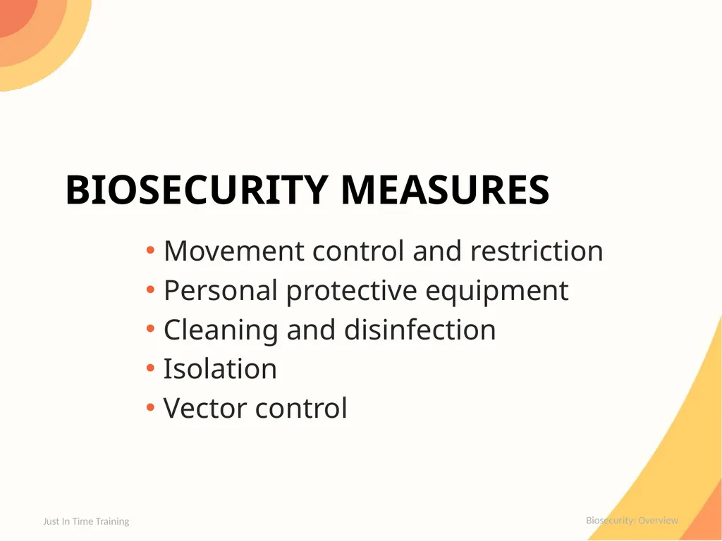 Biosecurity Overview Biosecurity Series of - slide 8 of 20