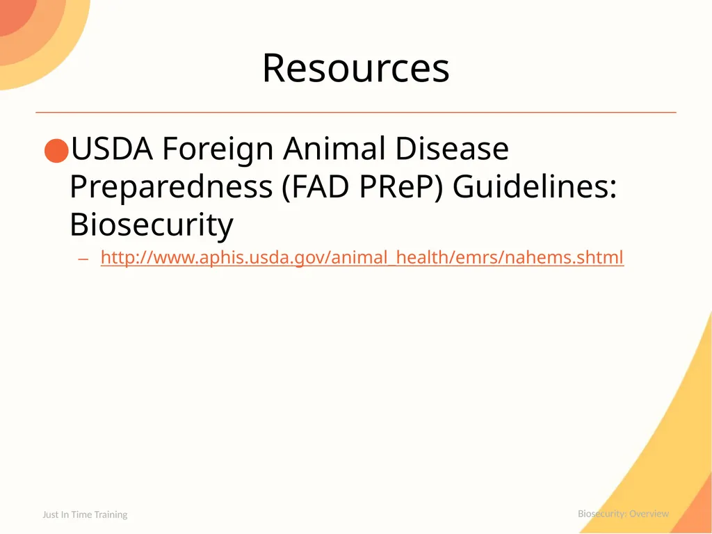 Biosecurity Overview Biosecurity Series of - slide 19 of 20