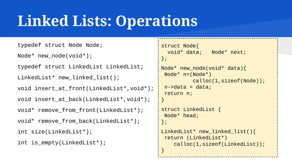 Data Structures in C CSC215 Lecture Outline Linked - slide 5 of 18