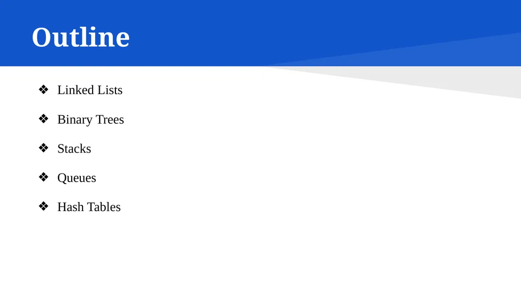 Data Structures in C CSC215 Lecture Outline Linked - slide 2 of 18