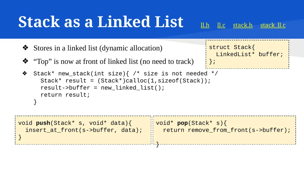 Data Structures in C CSC215 Lecture Outline Linked - slide 14 of 18