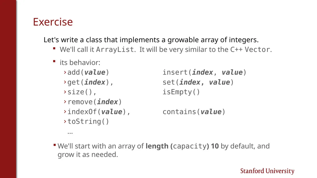 Programming Abstractions Cynthia Lee CS106B Topics - slide 11 of 37