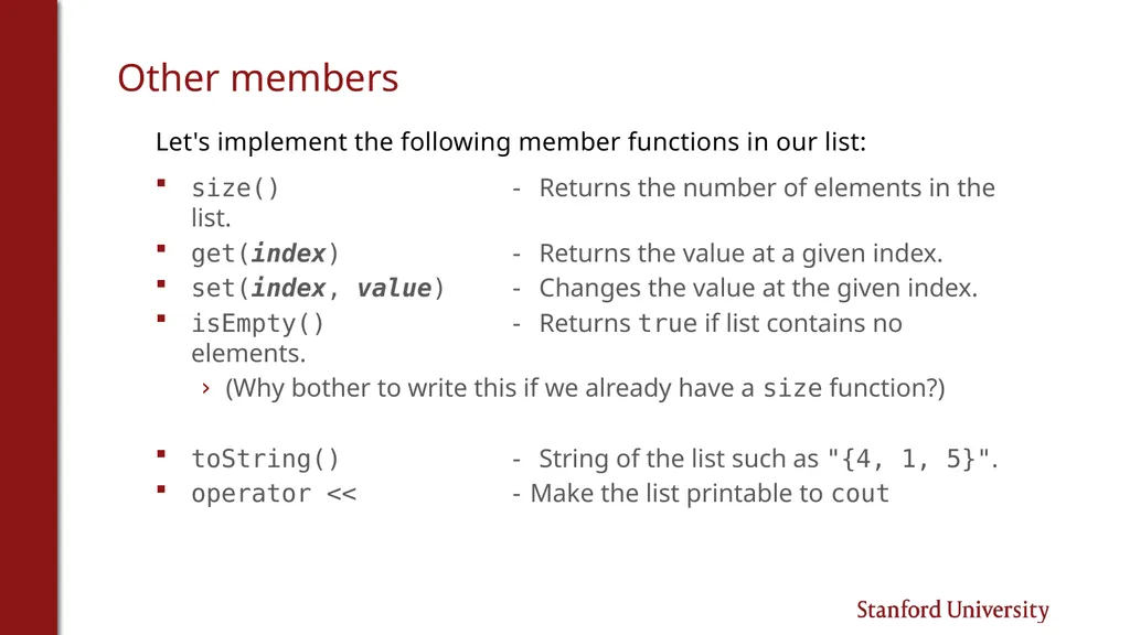 Programming Abstractions Cynthia Lee CS106B Topics - slide 18 of 37
