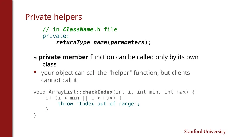 Programming Abstractions Cynthia Lee CS106B Topics - slide 29 of 37