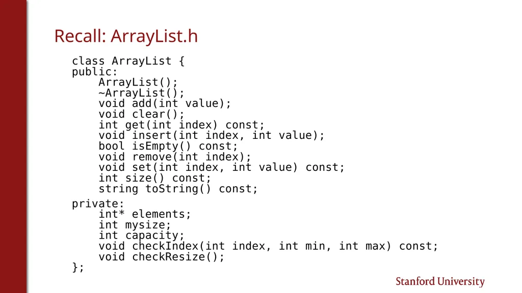 Programming Abstractions Cynthia Lee CS106B Topics - slide 34 of 37