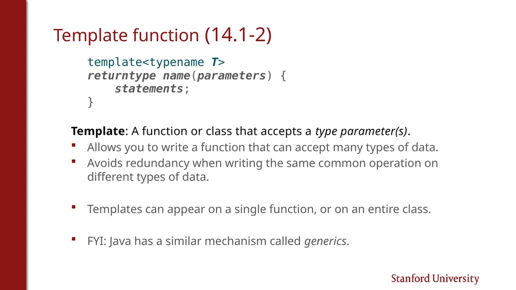 Programming Abstractions Cynthia Lee CS106B Topics - slide 31 of 37