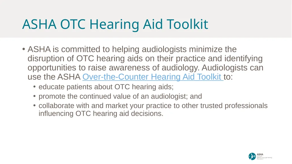 Over-the-Counter Hearing Aids Agenda Items - slide 8 of 9